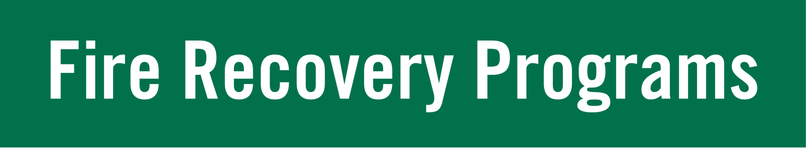 Fire Recovery Programs